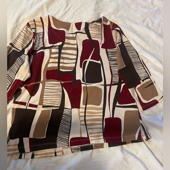 Geometrical/Patchwork Casual Shirt with Jewels/Beads - Picture 2 of 6